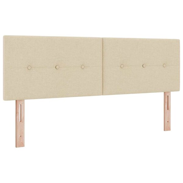 vidaXL Tête de lit LED avec bandes LED Crème 144 cm tissu