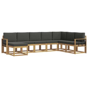 vidaXL Ensemble de canapés d'extérieur 8 Pièces Blanc et anthracite