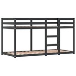 vidaXL Lit superposé avec rideaux blanc/noir 90x200 cm bois pin massif
