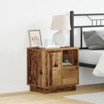 vidaXL Armoires de chevet avec lumières LED 2 Pièces Vieux bois 50x34 5x50 cm