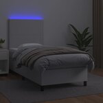 vidaXL Sommier à lattes de lit avec matelas et LED Blanc 80x200 cm