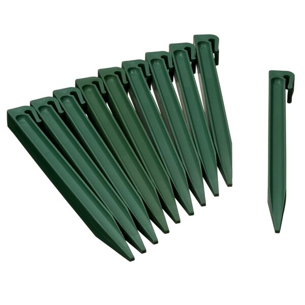 Nature Chevilles d'ancrage de jardin 10 Pièces Vert