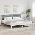vidaXL Cadre de lit avec tête de lit rembourrée Blanc 200 x 200 cm