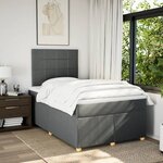vidaXL Sommier à lattes de lit avec matelas gris foncé 120x190cm tissu