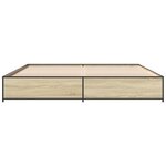 vidaXL Cadre de lit chêne sonoma 200x200 cm bois d'ingénierie et métal