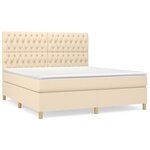 vidaXL Sommier à lattes de lit avec matelas Crème 180x200 cm Tissu