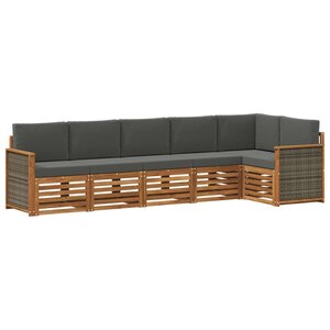 vidaXL Ensemble de canapés d'extérieur 5 pc Naturel et Anthracite