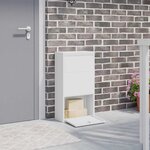 vidaXL Boîte de dépôt de colis avec porte Blanc 44 x 22 x 82 cm Acier