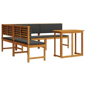 vidaXL Ensemble de banc de jardin 4 Pièces Marron Bois d'acacia massif