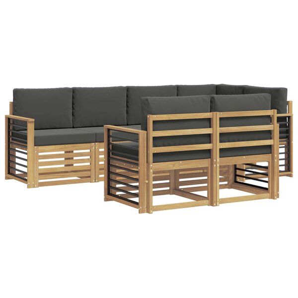 vidaXL Ensemble de canapés d'extérieur 7 pc Blanc et anthracite