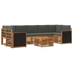 vidaXL Ensemble de canapés d'extérieur 8 pc Naturel et Anthracite