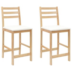vidaXL Chaises de salle à manger 2 pc Bois de Caoutchouc Massif