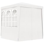 vidaXL Tente de réception avec parois latérales 2x2 m Blanc 90 g/m²