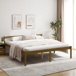 vidaXL Lit pour personne âgée marron miel 200x200cm bois de pin massif