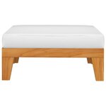 vidaXL Repose-pied sectionnel avec coussin blanc crème Bois d'acacia