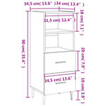 vidaXL Buffet Blanc brillant 34 5x34x90 cm Bois d'ingénierie