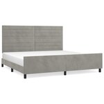 vidaXL Cadre de lit avec tête de lit Gris clair 200x200 cm Velours