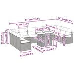 vidaXL Ensemble de canapé de jardin 11 pièces avec coussins beiges en poly rotin