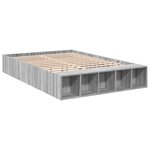 vidaXL Cadre de lit sans matelas sonoma gris 135x190 cm