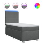 vidaXL Sommier à lattes de lit avec matelas Gris foncé 90x200 cm Tissu