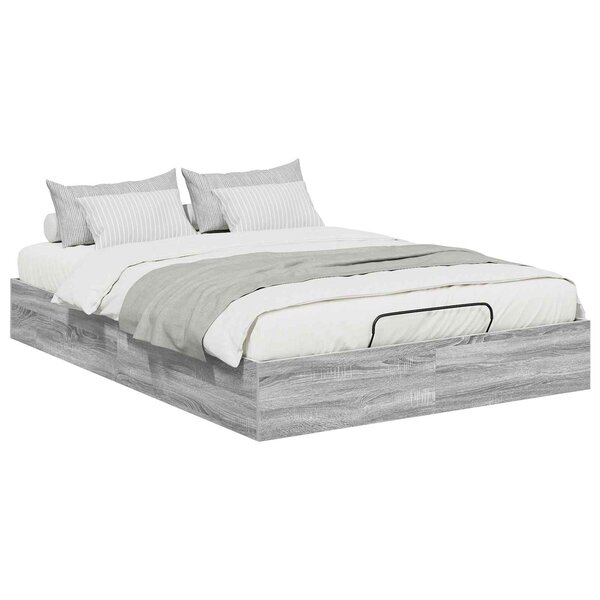 vidaXL Cadre de lit ottoman Gris Sonoma 193 x 120 x 25 cm