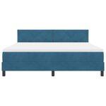 vidaXL Lit à ressort LED avec matelas Bleu foncé 180 x 200 cm Velours