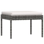 vidaXL Salon de jardin 6 Pièces avec coussins résine tressée gris