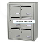 Bloc collectif leabox.com  2x3  grade 3  simple face  Intérieur  fixation murale   Gris agate RAL 7038 finition brillante