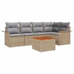 vidaXL Ensemble de canapé de jardin 6 Pièces Beige  Gris clair