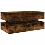 vidaXL Table basse avec lumières LED chêne fumé 90x50x40 cm