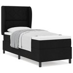 vidaXL Lit à ressorts avec matelas - Noir - 80x200 cm - Tissu