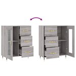 vidaXL Buffet sonoma gris 69 5x34x90 cm bois d'ingénierie