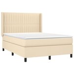 vidaXL Sommier à lattes de lit avec matelas Crème 140x190 cm Tissu