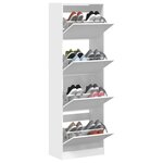 vidaXL Armoire à chaussures 4 tiroirs rabattables blanc 60x34x187 5 cm