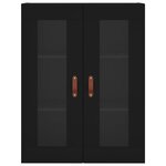 vidaXL Armoires murales 2 Pièces noir bois d'ingénierie
