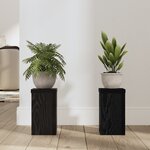 vidaXL Supports de Plantes en Chêne Noir Lot de 2 Chêne noir Bois