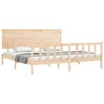 vidaXL Cadre de lit avec tête de lit 200x200 cm bois massif