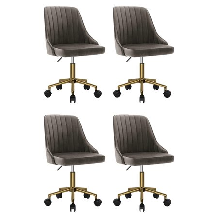 vidaXL Chaises pivotantes à manger lot de 4 gris foncé velours