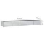 vidaXL Lit surélevé de jardin 400x80x45 cm Acier galvanisé Argenté