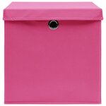 vidaXL Boîtes de rangement avec couvercles 4 Pièces 28x28x28 cm Rose