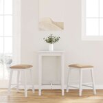 vidaXL Chaises de bar avec coussins 2 Pièces blanc bois massif d'hévéa