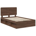 vidaXL Cadre de lit Chêne brun 120 x 190 cm Bois de pin massif