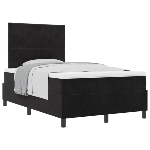 vidaXL Lit à ressorts avec tête de lit Noir 120 x 190 cm Velours
