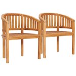 vidaXL Salon de jardin 5 Pièces en forme de banane Bois de teck solide