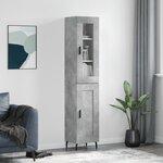vidaXL Buffet haut Gris béton 34 5x34x180 cm Bois d'ingénierie