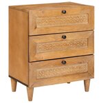 vidaXL Table de chevet avec tiroir Marron clair 50 x 33 x 60 cm