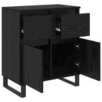 vidaXL Buffet Chêne noir 60 x 35 x 70 cm Bois d'ingénierie et fer