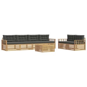 vidaXL Ensemble de canapés d'extérieur 7 Pièces Blanc et anthracite