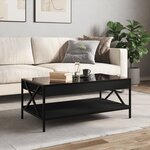 vidaXL Table basse avec LED infini noir 90x50x38 cm