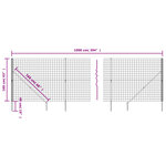 vidaXL Clôture en treillis métallique et piquet d'ancrage vert 1 6x10m